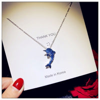 Necklace Pendants For Women S925 Clavicle Chain Sapphire Gemstone Sterling Silver Fine Jewelry Simple Pendant Blue Colar