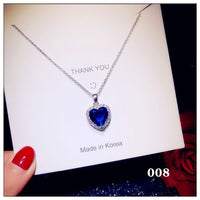 Necklace Pendants For Women S925 Clavicle Chain Sapphire Gemstone Sterling Silver Fine Jewelry Simple Pendant Blue Colar
