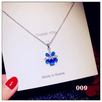 Necklace Pendants For Women S925 Clavicle Chain Sapphire Gemstone Sterling Silver Fine Jewelry Simple Pendant Blue Colar