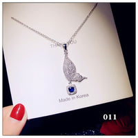 Necklace Pendants For Women S925 Clavicle Chain Sapphire Gemstone Sterling Silver Fine Jewelry Simple Pendant Blue Colar