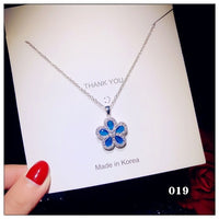 Necklace Pendants For Women S925 Clavicle Chain Sapphire Gemstone Sterling Silver Fine Jewelry Simple Pendant Blue Colar