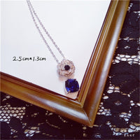 Necklace Pendants For Women S925 Clavicle Chain Sapphire Gemstone Sterling Silver Fine Jewelry Simple Pendant Blue Colar