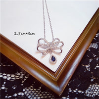 Necklace Pendants For Women S925 Clavicle Chain Sapphire Gemstone Sterling Silver Fine Jewelry Simple Pendant Blue Colar