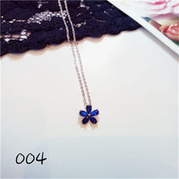 Necklace Pendants For Women S925 Clavicle Chain Sapphire Gemstone Sterling Silver Fine Jewelry Simple Pendant Blue Colar