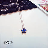 Necklace Pendants For Women S925 Clavicle Chain Sapphire Gemstone Sterling Silver Fine Jewelry Simple Pendant Blue Colar