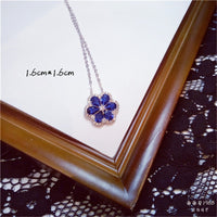 Necklace Pendants For Women S925 Clavicle Chain Sapphire Gemstone Sterling Silver Fine Jewelry Simple Pendant Blue Colar