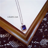 Necklace Pendants For Women S925 Clavicle Chain Sapphire Gemstone Sterling Silver Fine Jewelry Simple Pendant Blue Colar