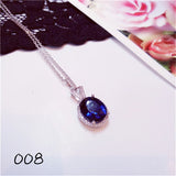 Necklace Pendants For Women S925 Clavicle Chain Sapphire Gemstone Sterling Silver Fine Jewelry Simple Pendant Blue Colar