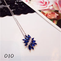 Necklace Pendants For Women S925 Clavicle Chain Sapphire Gemstone Sterling Silver Fine Jewelry Simple Pendant Blue Colar