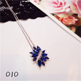 Necklace Pendants For Women S925 Clavicle Chain Sapphire Gemstone Sterling Silver Fine Jewelry Simple Pendant Blue Colar