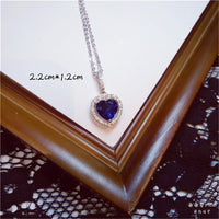 Necklace Pendants For Women S925 Clavicle Chain Sapphire Gemstone Sterling Silver Fine Jewelry Simple Pendant Blue Colar