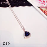 Necklace Pendants For Women S925 Clavicle Chain Sapphire Gemstone Sterling Silver Fine Jewelry Simple Pendant Blue Colar