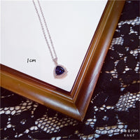 Necklace Pendants For Women S925 Clavicle Chain Sapphire Gemstone Sterling Silver Fine Jewelry Simple Pendant Blue Colar