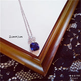 Necklace Pendants For Women S925 Clavicle Chain Sapphire Gemstone Sterling Silver Fine Jewelry Simple Pendant Blue Colar