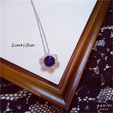 Necklace Pendants For Women S925 Clavicle Chain Sapphire Gemstone Sterling Silver Fine Jewelry Simple Pendant Blue Colar