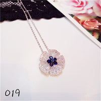 Necklace Pendants For Women S925 Clavicle Chain Sapphire Gemstone Sterling Silver Fine Jewelry Simple Pendant Blue Colar