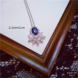 Necklace Pendants For Women S925 Clavicle Chain Sapphire Gemstone Sterling Silver Fine Jewelry Simple Pendant Blue Colar