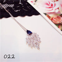 Necklace Pendants For Women S925 Clavicle Chain Sapphire Gemstone Sterling Silver Fine Jewelry Simple Pendant Blue Colar