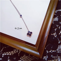 Necklace Pendants For Women S925 Clavicle Chain Sapphire Gemstone Sterling Silver Fine Jewelry Simple Pendant Blue Colar
