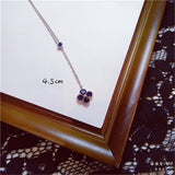 Necklace Pendants For Women S925 Clavicle Chain Sapphire Gemstone Sterling Silver Fine Jewelry Simple Pendant Blue Colar