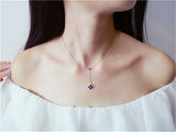 Necklace Pendants For Women S925 Clavicle Chain Sapphire Gemstone Sterling Silver Fine Jewelry Simple Pendant Blue Colar