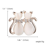 Elegant Crystal Rhinestone Butterfly Peacock Cat Owl Opal Stone Animal Brooches Pin for Women Suit Brooch Clothing Buckle