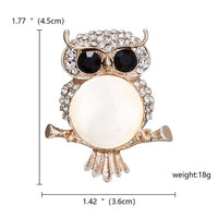 Elegant Crystal Rhinestone Butterfly Peacock Cat Owl Opal Stone Animal Brooches Pin for Women Suit Brooch Clothing Buckle