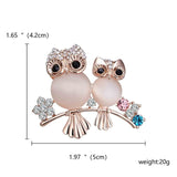 Elegant Crystal Rhinestone Butterfly Peacock Cat Owl Opal Stone Animal Brooches Pin for Women Suit Brooch Clothing Buckle