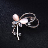 Elegant Crystal Rhinestone Butterfly Peacock Cat Owl Opal Stone Animal Brooches Pin for Women Suit Brooch Clothing Buckle