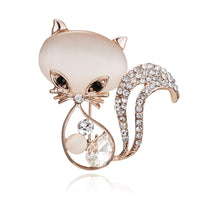 Elegant Crystal Rhinestone Butterfly Peacock Cat Owl Opal Stone Animal Brooches Pin for Women Suit Brooch Clothing Buckle