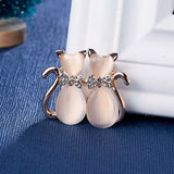 Elegant Crystal Rhinestone Butterfly Peacock Cat Owl Opal Stone Animal Brooches Pin for Women Suit Brooch Clothing Buckle