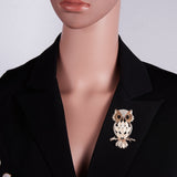 Elegant Crystal Rhinestone Butterfly Peacock Cat Owl Opal Stone Animal Brooches Pin for Women Suit Brooch Clothing Buckle
