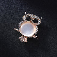 Elegant Crystal Rhinestone Butterfly Peacock Cat Owl Opal Stone Animal Brooches Pin for Women Suit Brooch Clothing Buckle