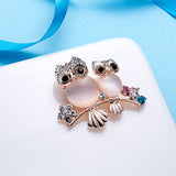 Elegant Crystal Rhinestone Butterfly Peacock Cat Owl Opal Stone Animal Brooches Pin for Women Suit Brooch Clothing Buckle