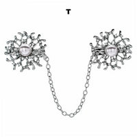 Sweater Cardigan Clip Duck-mouth Clips Flexible Beaded Pearl Pin Brooch Shawl Shirt Collar Buckles For Clothing Decoration