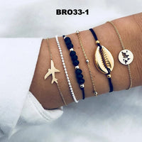 30 Styles Bohemian Bracelet Set For women Shell Star Map lotus pineapple Heart Natural stone Beads chains Bangle Boho Jewelry