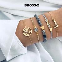 30 Styles Bohemian Bracelet Set For women Shell Star Map lotus pineapple Heart Natural stone Beads chains Bangle Boho Jewelry