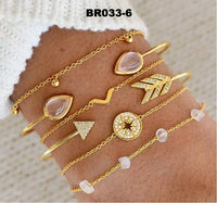 30 Styles Bohemian Bracelet Set For women Shell Star Map lotus pineapple Heart Natural stone Beads chains Bangle Boho Jewelry