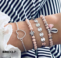 30 Styles Bohemian Bracelet Set For women Shell Star Map lotus pineapple Heart Natural stone Beads chains Bangle Boho Jewelry