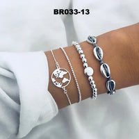 30 Styles Bohemian Bracelet Set For women Shell Star Map lotus pineapple Heart Natural stone Beads chains Bangle Boho Jewelry