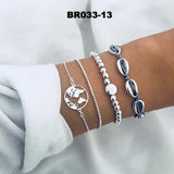30 Styles Bohemian Bracelet Set For women Shell Star Map lotus pineapple Heart Natural stone Beads chains Bangle Boho Jewelry