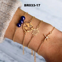 30 Styles Bohemian Bracelet Set For women Shell Star Map lotus pineapple Heart Natural stone Beads chains Bangle Boho Jewelry