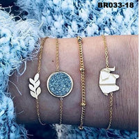 30 Styles Bohemian Bracelet Set For women Shell Star Map lotus pineapple Heart Natural stone Beads chains Bangle Boho Jewelry