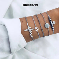 30 Styles Bohemian Bracelet Set For women Shell Star Map lotus pineapple Heart Natural stone Beads chains Bangle Boho Jewelry