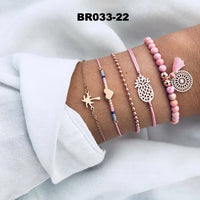 30 Styles Bohemian Bracelet Set For women Shell Star Map lotus pineapple Heart Natural stone Beads chains Bangle Boho Jewelry