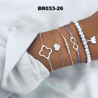30 Styles Bohemian Bracelet Set For women Shell Star Map lotus pineapple Heart Natural stone Beads chains Bangle Boho Jewelry