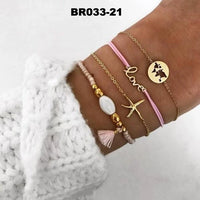 30 Styles Bohemian Bracelet Set For women Shell Star Map lotus pineapple Heart Natural stone Beads chains Bangle Boho Jewelry