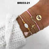30 Styles Bohemian Bracelet Set For women Shell Star Map lotus pineapple Heart Natural stone Beads chains Bangle Boho Jewelry