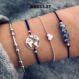 30 Styles Bohemian Bracelet Set For women Shell Star Map lotus pineapple Heart Natural stone Beads chains Bangle Boho Jewelry