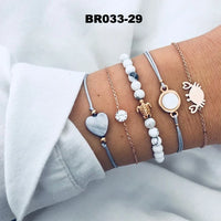 30 Styles Bohemian Bracelet Set For women Shell Star Map lotus pineapple Heart Natural stone Beads chains Bangle Boho Jewelry
